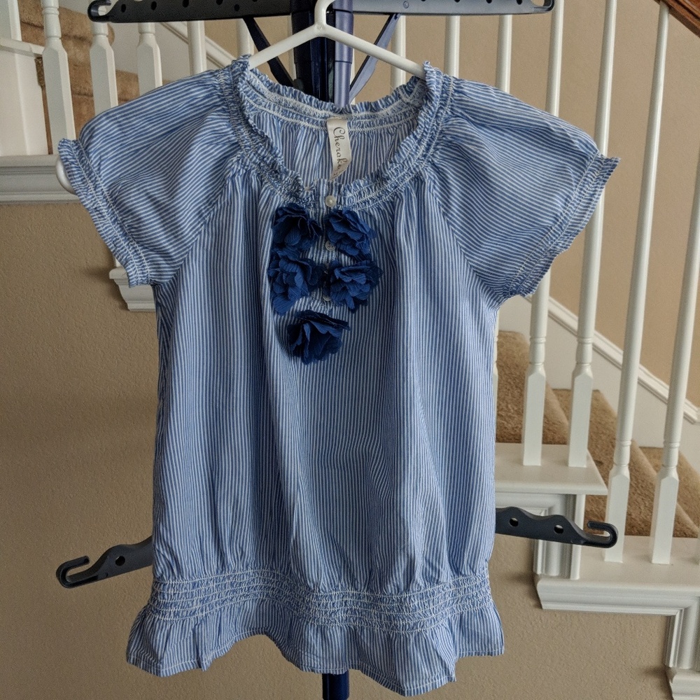Cherokee-girls stripe ruffle detail blouse (7/8)